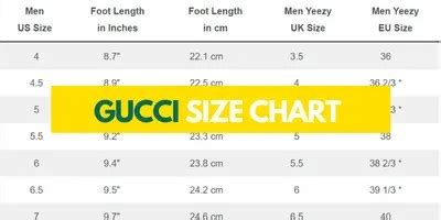 gucci shoes size chart